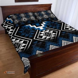 Blue Taniko Aotearoa Quilt Bed Set Niho Taniwha Mix Poutama