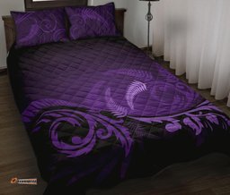 New Zealand Silver Fern Quilt Bed Set Purple 01