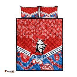 Knights Rugby Christmas Quilt Bed Set Merry Xmas Mix Aboriginal Art