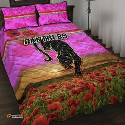 Penrith Panthers ANZAC Quilt Bed Set Poppy Flowers Vibes Pink
