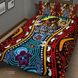 Australia Naidoc Week Custom Quilt Bed Set - Aboriginal Inspired and Torres Strait Islander Get Up! Stand Up! Show Up!