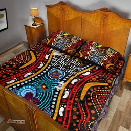 Australia Naidoc Week Custom Quilt Bed Set - Aboriginal Inspired and Torres Strait Islander Get Up! Stand Up! Show Up!