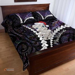 New Zealand Personalised Quilt Bed Set Meri Kirihimete Kowhaiwhai Mix Paua Shell Amethys