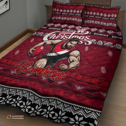 Bombers Football Xmas Quilt Bed Set Australia AFL Mascot