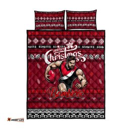 Bombers Football Xmas Quilt Bed Set Australia AFL Mascot
