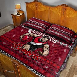 Bombers Football Xmas Quilt Bed Set Australia AFL Mascot