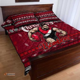 Bombers Football Xmas Quilt Bed Set Australia AFL Mascot