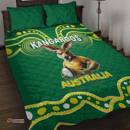 Australia Rugby Custom Quilt Bed Set Kangaroos Make History Pacific Champions