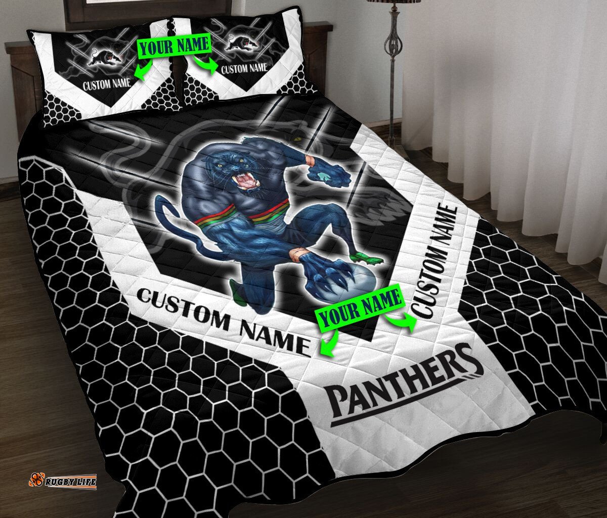 Nrl Penrith Panthers Quilt Set Mascot Personalised