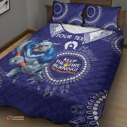 Custom NRL Bulldogs NAIDOC Week Quilt Bed Set Keep The Fire Burning Indigenous Art