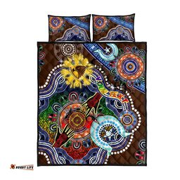 Custom NAIDOC Week 2024 Hawthorn Hawks Quilt Bed Set Australia Aboriginal Dot Painting