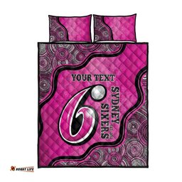 Custom Sydney Sixers Quilt Bed Set Indigenous Art Grunge Style