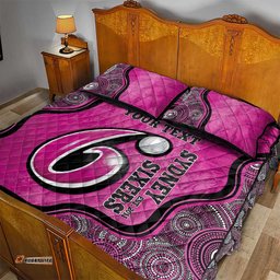 Custom Sydney Sixers Quilt Bed Set Indigenous Art Grunge Style