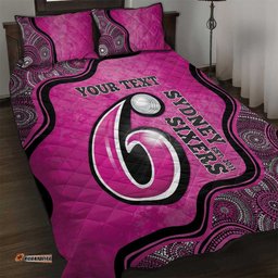 Custom Sydney Sixers Quilt Bed Set Indigenous Art Grunge Style