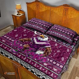 Sea Eagles Rugby Xmas Quilt Bed Set Australia NRL Mascot