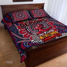 Melbourne Demons NAIDOC Week 2024 Quilt Bed Set Mascot Football