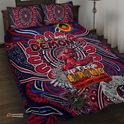 Melbourne Demons NAIDOC Week 2024 Quilt Bed Set Mascot Football