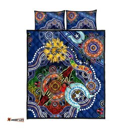 Custom NAIDOC Week 2024 West Coast Eagles Quilt Bed Set Australia Aboriginal Dot Painting