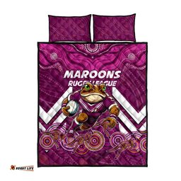 Custom Maroons Cane Toad Quilt Bed Set Queensland Rugby