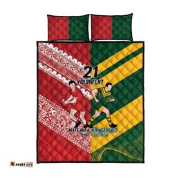 Australia Tonga Rugby Pacific Custom Quilt Bed Set The Kangaroos and Mate Ma'a Tonga