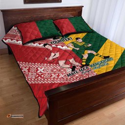 Australia Tonga Rugby Pacific Custom Quilt Bed Set The Kangaroos and Mate Ma'a Tonga
