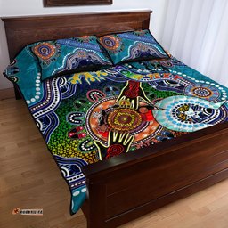 Personalised Sharks NAIDOC Week 2024 Quilt Bed Set Australia Aboriginal Dot Painting