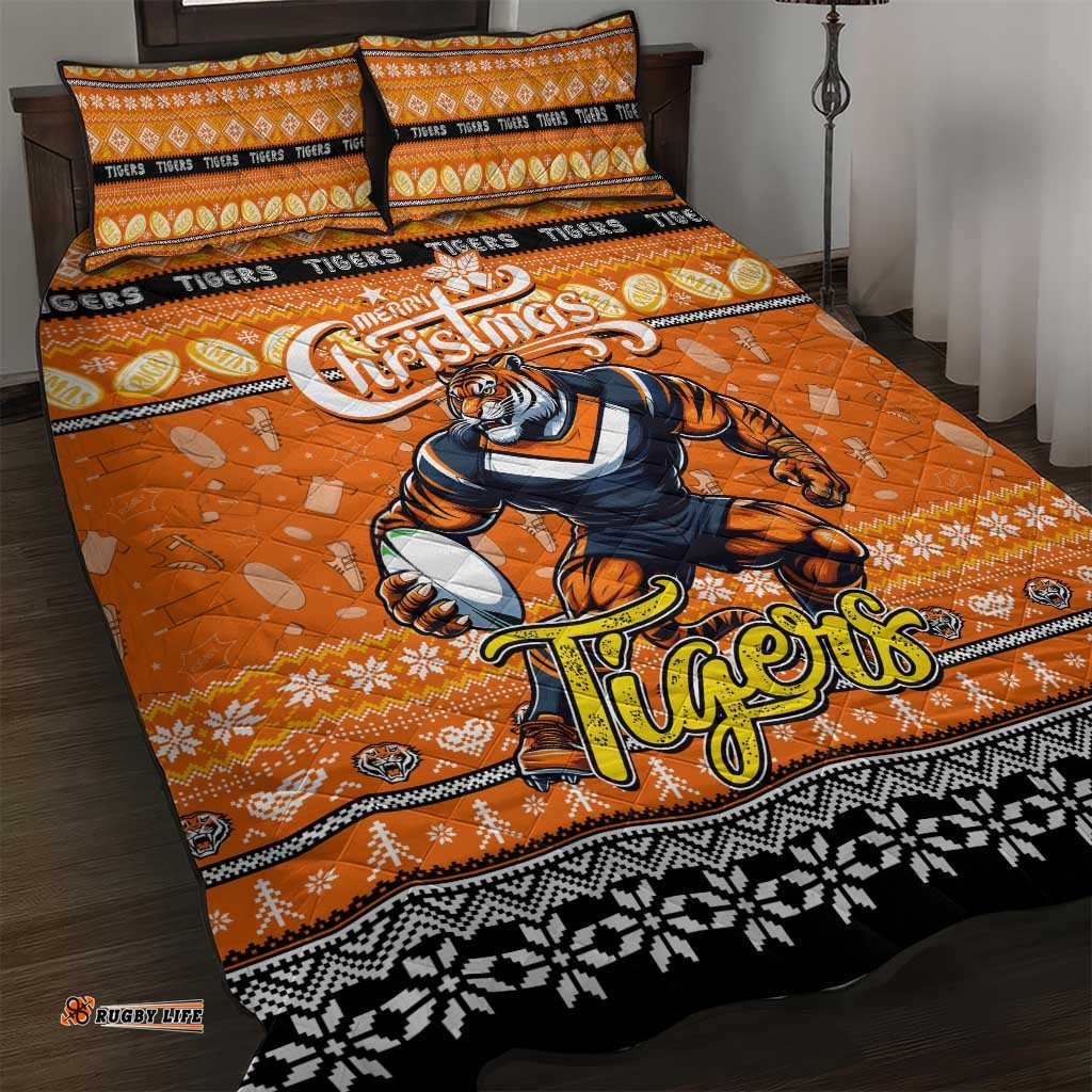 Tigers Rugby Xmas Quilt Bed Set Australia NRL Mascot