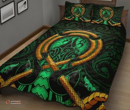 Maori New Zealand Quilt Bed Set Manaia Green Duvet Cover And Pillow Case