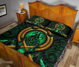 Maori New Zealand Quilt Bed Set Manaia Green Duvet Cover And Pillow Case