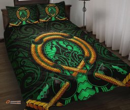 Maori New Zealand Quilt Bed Set Manaia Green Duvet Cover And Pillow Case