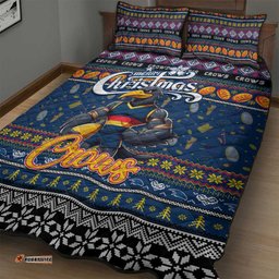 Crows Football Xmas Quilt Bed Set Australia AFL Mascot