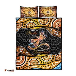 Aboriginal Dragonfly Quilt Bed Set As Long As I Breathe You'll Be Remembered