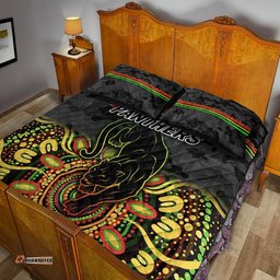 Penrith Panthers ANZAC Quilt Bed Set Indigenous Vibes Black