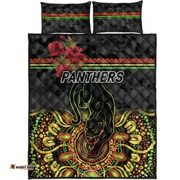 Penrith Panthers ANZAC Quilt Bed Set Indigenous Vibes Black