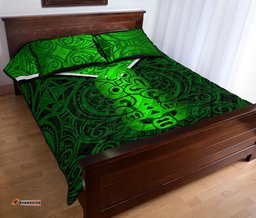 New Zealand Maori Rugby Quilt Bed Set Pride Version Green