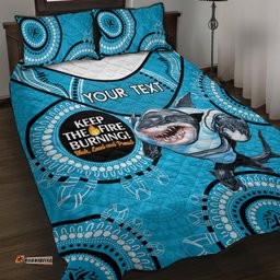 Custom NRL Sharks NAIDOC Week Quilt Bed Set Keep The Fire Burning Indigenous Art