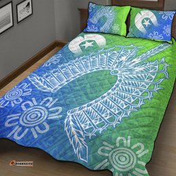 Torres Strait Islanders Quilt Bed Set Dhari Mask Ocean Style