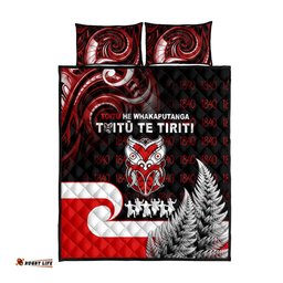 Aotearoa Toitu He Whakaputanga Quilt Bed Set Toitu Te Tiriti O Waitangi