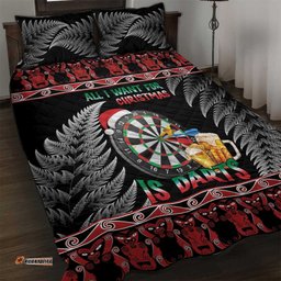 All I Want For Christmas Is Darts New Zealand Quilt Bed Set