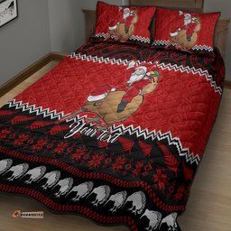 Personalised New Zealand Christmas Quilt Bed Set Kiwi Santa Claus Maori Meri Kirihimete