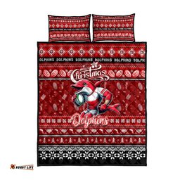 Dolphins Rugby Xmas Quilt Bed Set Australia NRL Mascot