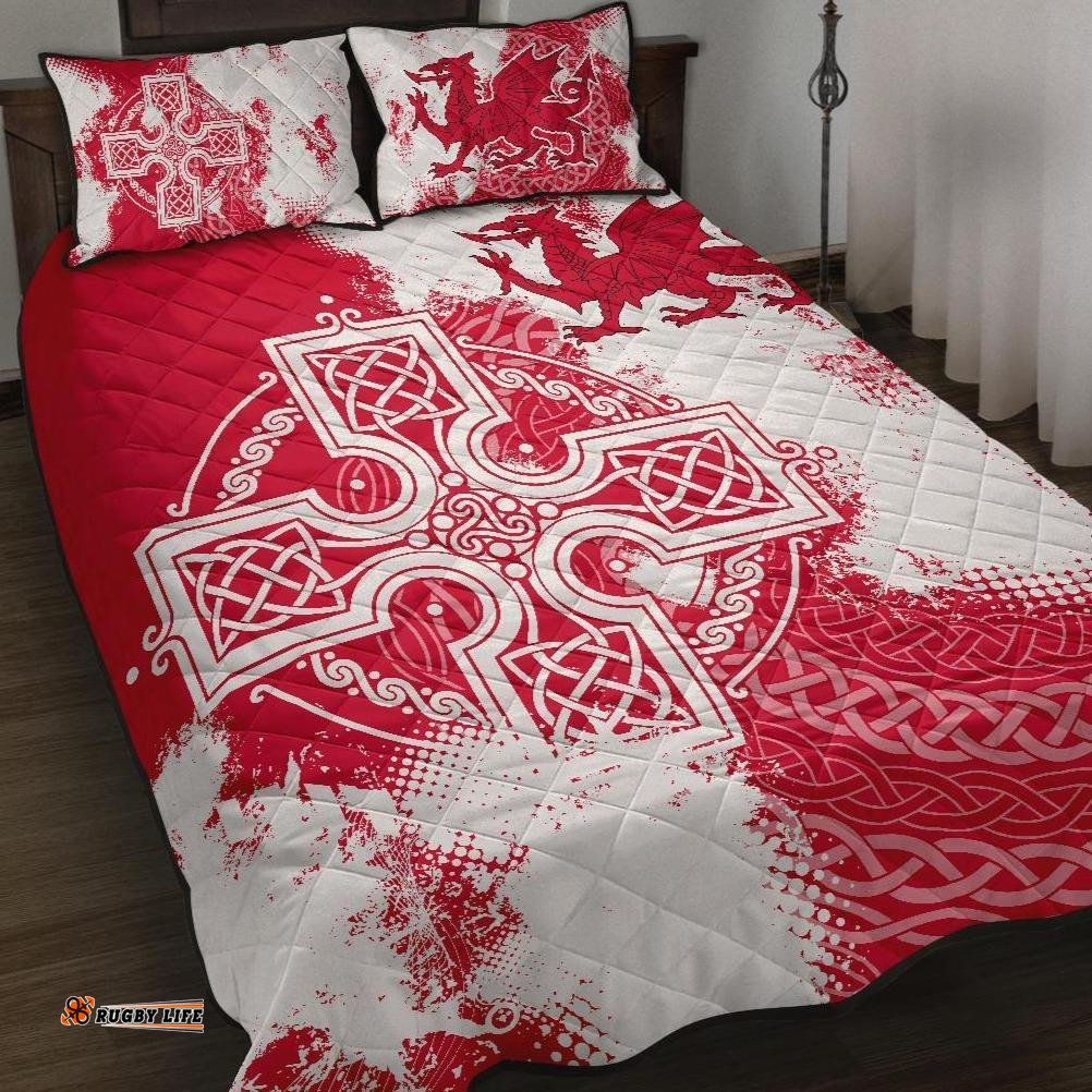 Wales Quilt Bed Set Cymru Celtic Cross