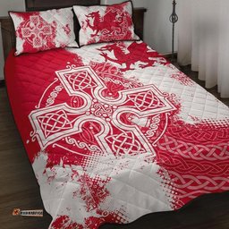 Wales Quilt Bed Set Cymru Celtic Cross