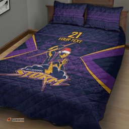 NRL Storm Christmas Custom Quilt Bed Set Minimalism Style