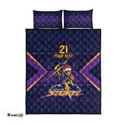 NRL Storm Christmas Custom Quilt Bed Set Minimalism Style