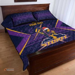 NRL Storm Christmas Custom Quilt Bed Set Minimalism Style
