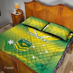 Custom Australia Rugby Quilt Bed Set 2024 Kangaroos Gradient Sporty Style