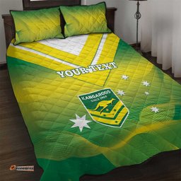 Custom Australia Rugby Quilt Bed Set 2024 Kangaroos Gradient Sporty Style
