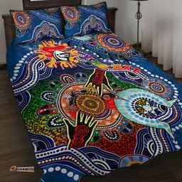 Personalised Knights NAIDOC Week 2024 Quilt Bed Set Australia Aboriginal Dot Painting