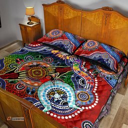 Personalised Dragons NAIDOC Week 2024 Quilt Bed Set Australia Aboriginal Dot Painting